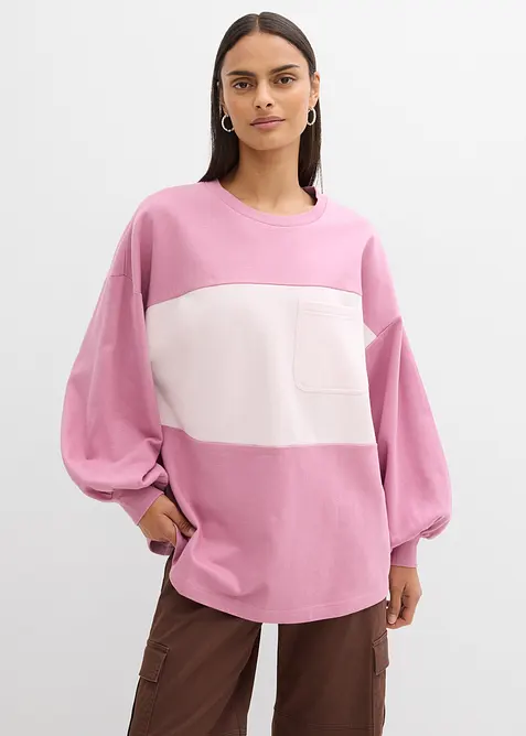 Oversized sweatshirt i 100% &oslash;kologisk bomull, bonprix