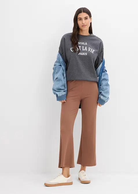 Kosebukse i ribbet viskosemiks med kortere ben, bonprix