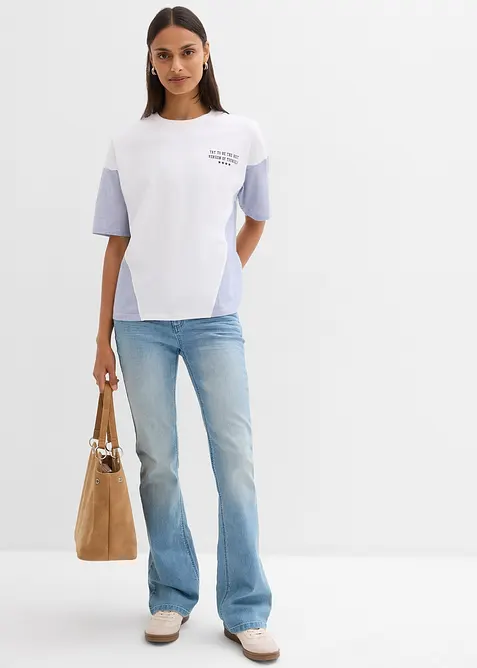 Oversized topp i bomullsmiks, bonprix