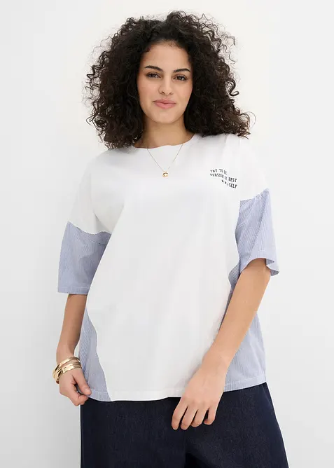 Oversized topp i bomullsmiks, bonprix