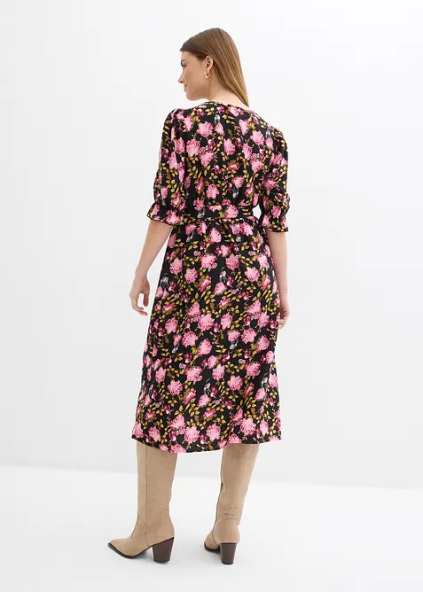 Midikjole med puffermer, bonprix