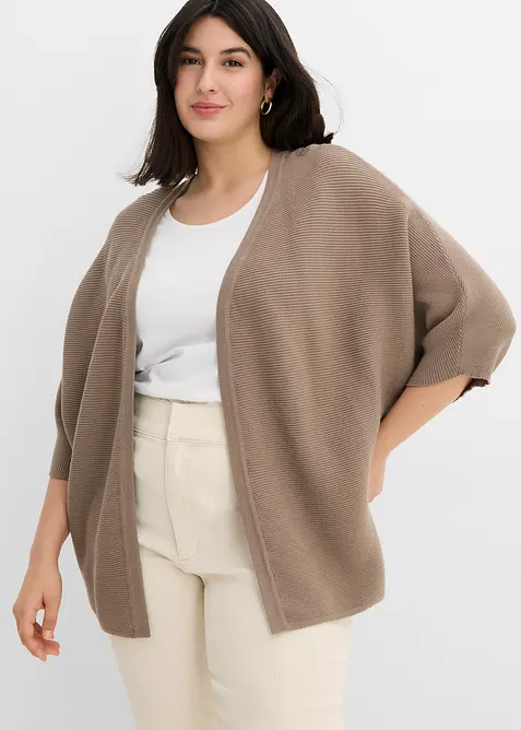 Oversized, ribbestrikket genser i viskosemiks, bonprix