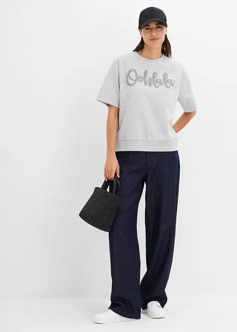 Sweatshirt i bomullsmiks, bonprix