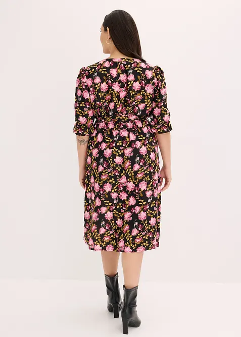 Midikjole med puffermer, bonprix