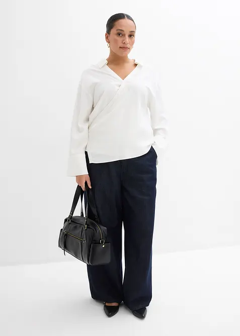 Asymmetrisk bluse i viskosemiks, bonprix