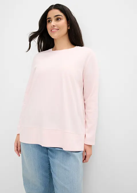 Langermet topp i &oslash;kologisk bomull, bonprix