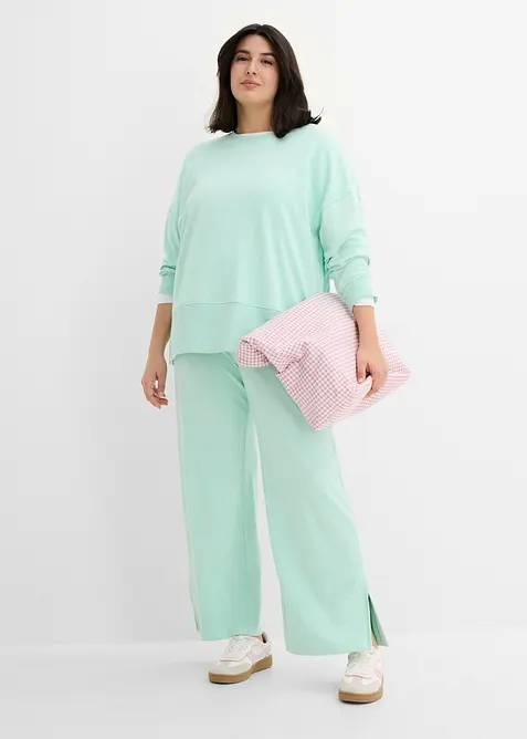 Oversized sweatshirt i bomullsmiks, bonprix