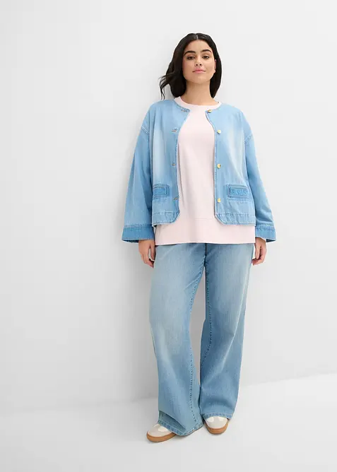 Langermet topp i &oslash;kologisk bomull, bonprix