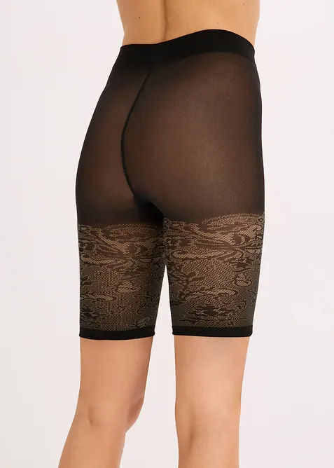 Sykkelbukse med anti-gnisse-effekt og blonder 110 DEN, bonprix