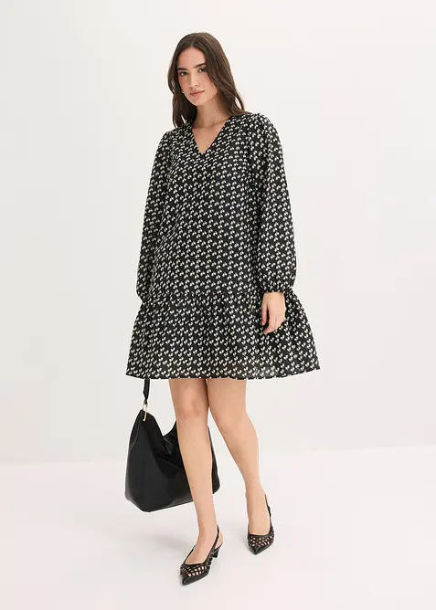 Minikjole av strukturert, krinklet materiale, bonprix