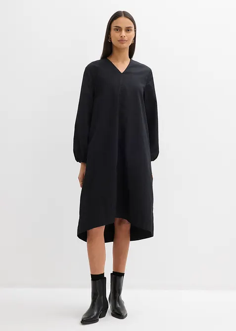 Skjortekjole med boblekant p&aring; ermene, bonprix