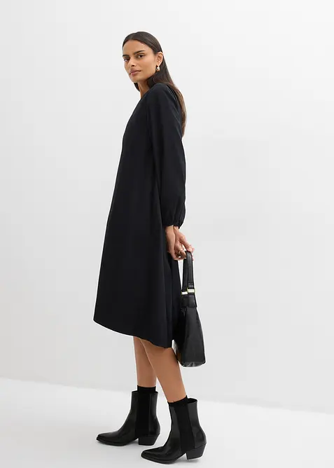 Skjortekjole med boblekant p&aring; ermene, bonprix