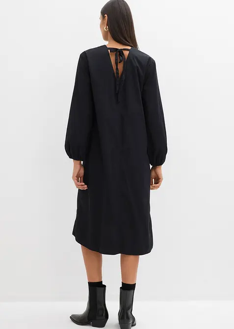 Skjortekjole med boblekant p&aring; ermene, bonprix