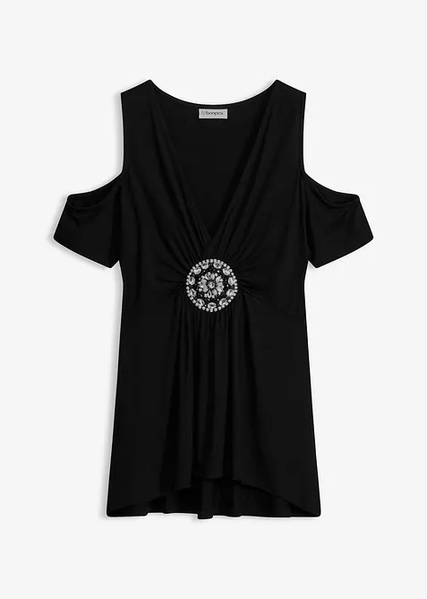 Cold shoulder-topp med tilbeh&oslash;r, bonprix