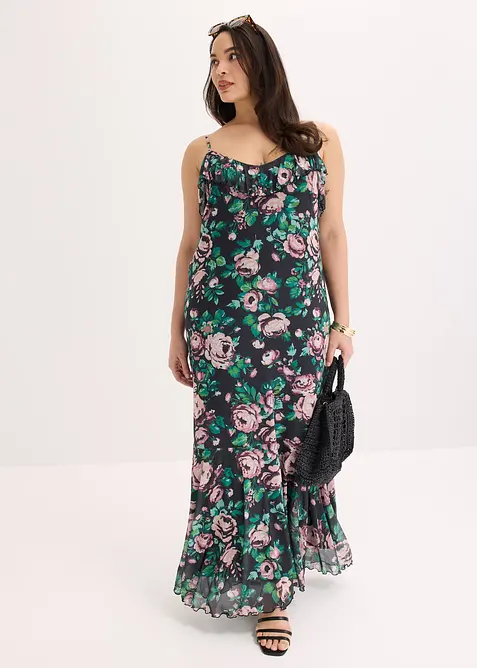 Stroppekjole av myk mesh, bonprix