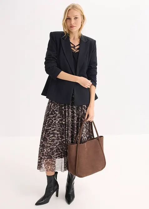 Utskr&aring;dd miniskj&oslash;rt med mesh, bonprix