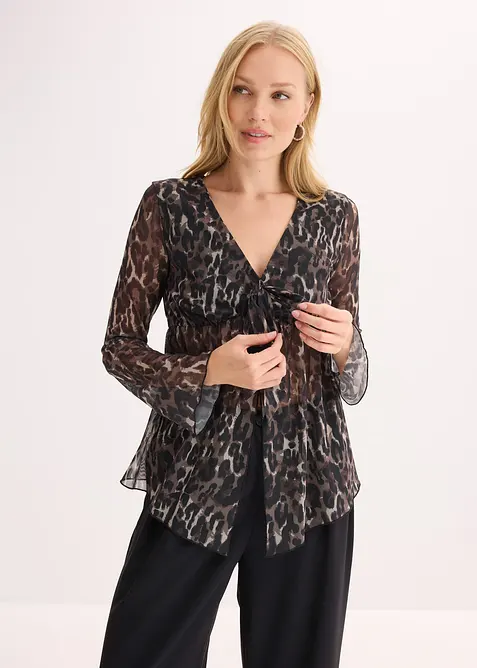 Figurn&aelig;r blusetopp av mesh, bonprix