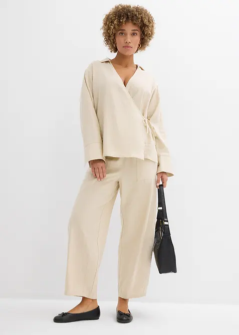 Barrel-bukse i lett linmiks, bonprix