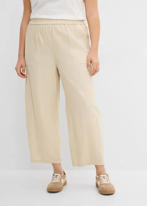 Barrel-bukse i lett linmiks, bonprix