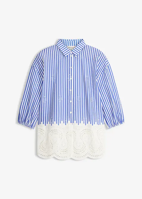 Oversized bluse med hullbroderi, bonprix