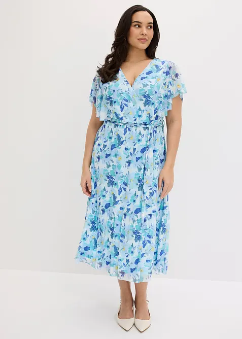 Midikjole i myk mesh, bonprix