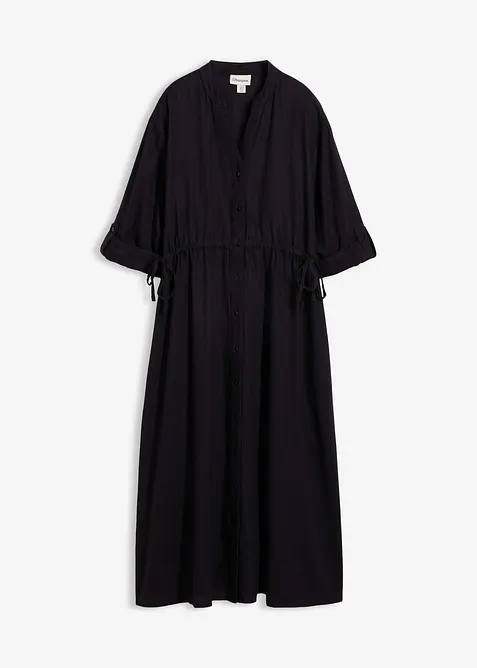 Midikjole i linmiks, bonprix