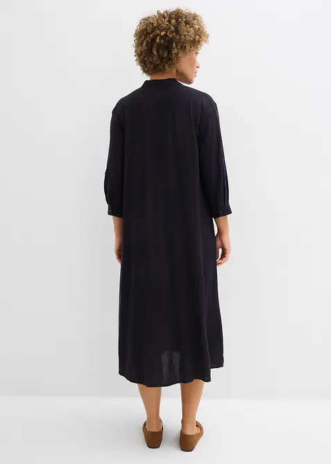 Midikjole i linmiks, bonprix