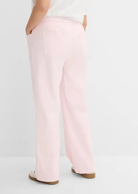 Bukse med vide ben og komfortlinning, High Waist, bonprix