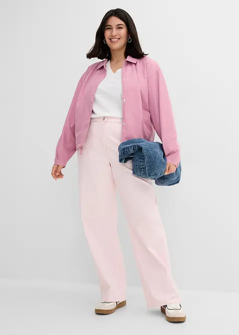 Bukse med vide ben og komfortlinning, High Waist, bonprix