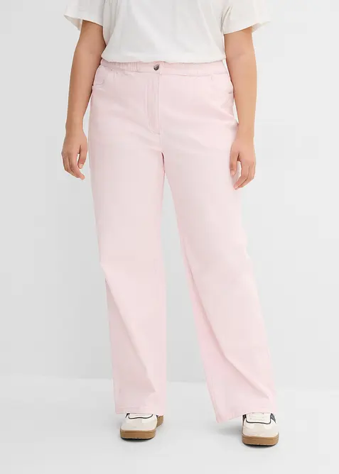 Bukse med vide ben og komfortlinning, High Waist, bonprix