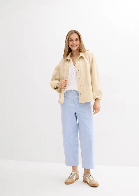 Barrel-bukse med komfortlinning, High Waist, bonprix