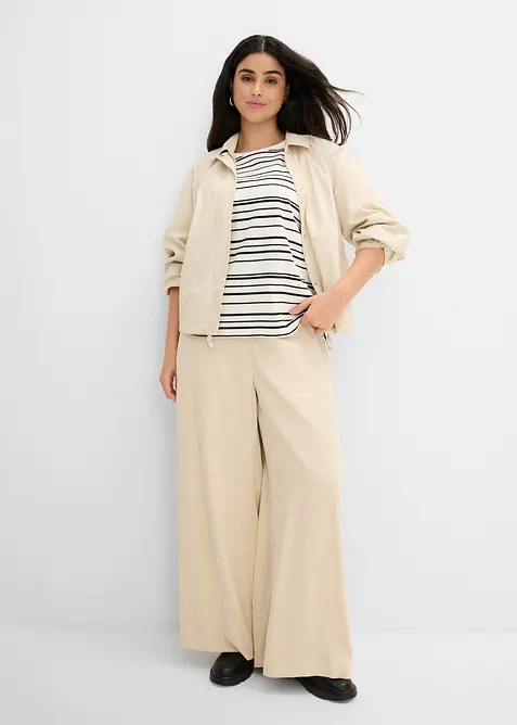 Bukse i viskoseblanding med vide ben, bonprix