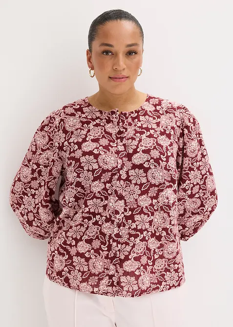 Bluse med puffermer, bonprix