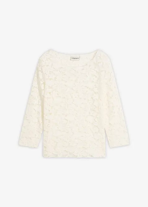 Langermet blondetopp, bonprix