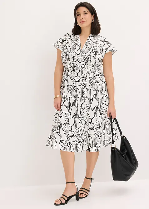 Kjole med drapering, bonprix