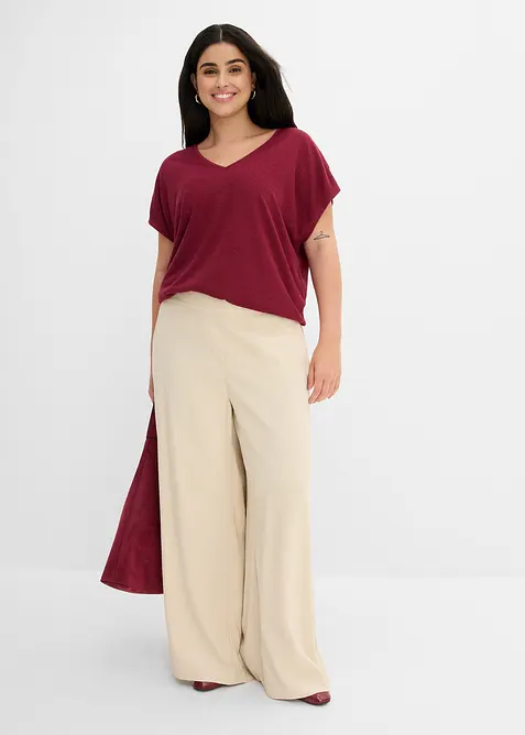 Oversized topp i strikket look, bonprix