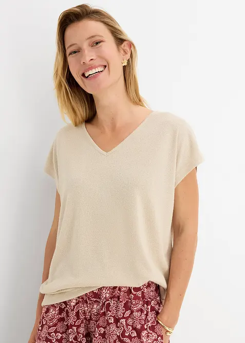 Oversized topp i strikket look, bonprix