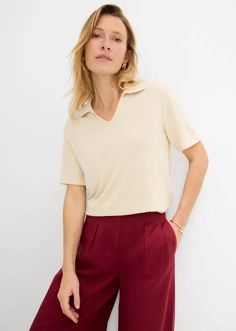 Polotopp i strikket stil, bonprix