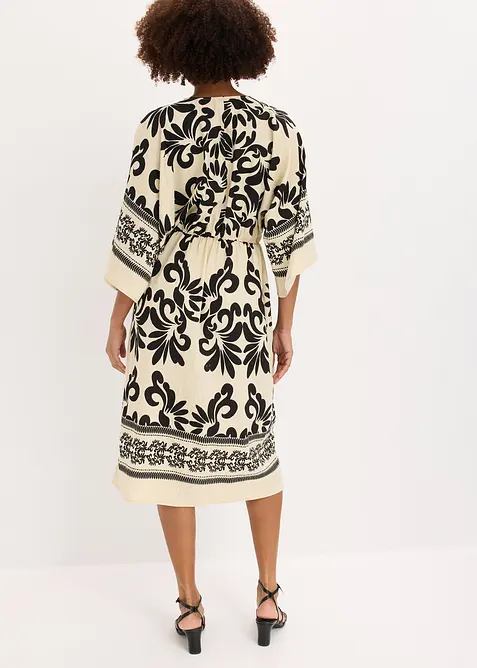 Midikjole i lett viskosemiks, bonprix