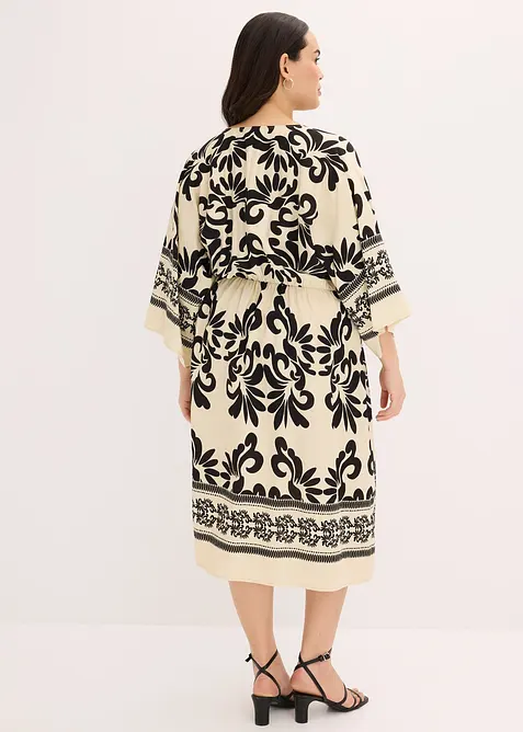 Midikjole i lett viskosemiks, bonprix