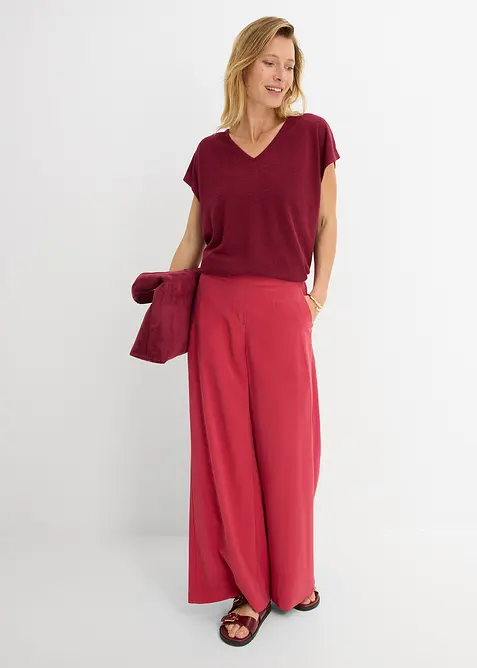 Oversized topp i strikket look, bonprix