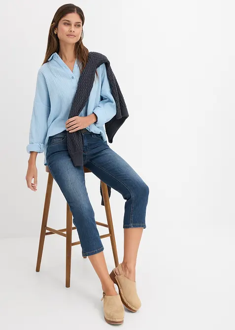 Slim Fit-jeans Mid Waist, Cropped, bonprix