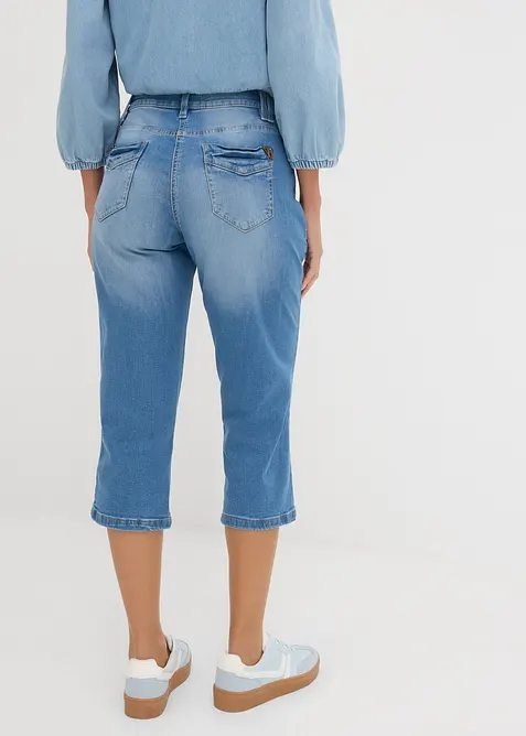 Slim Fit-jeans i capri-lengde, Mid Waist, bonprix