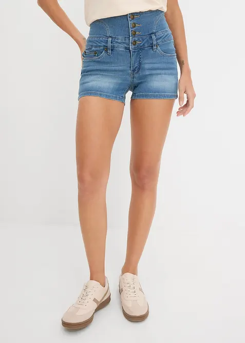 Jeans-shorts med h&oslash;yt liv, bonprix