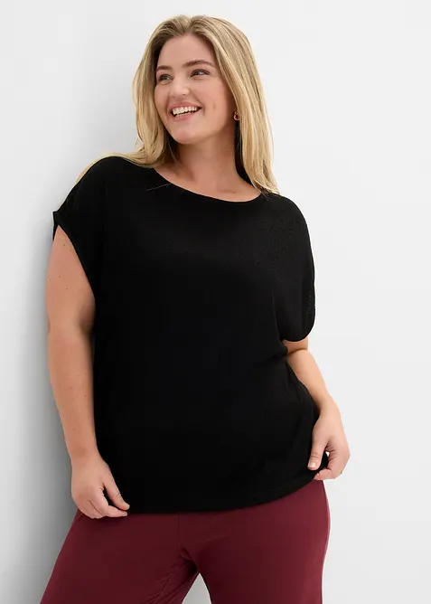 Oversized topp i strikket look, bonprix