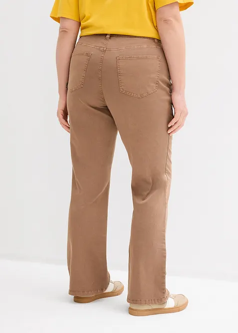 Bootcut-bukse med blomsterbroderier, bonprix