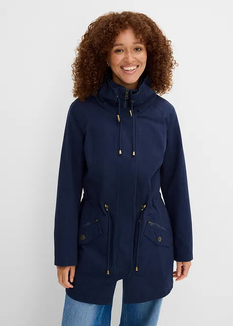 Kort bomullsparkas med st&aring;krage, innsvinget, bonprix