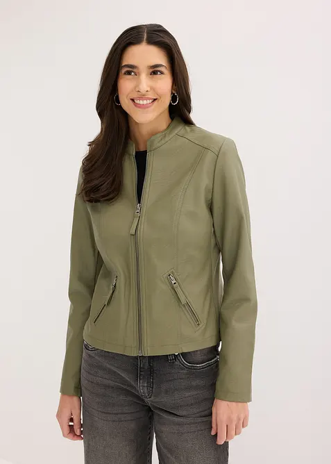 Jakke i imitert skinn av 100% viskose, bonprix