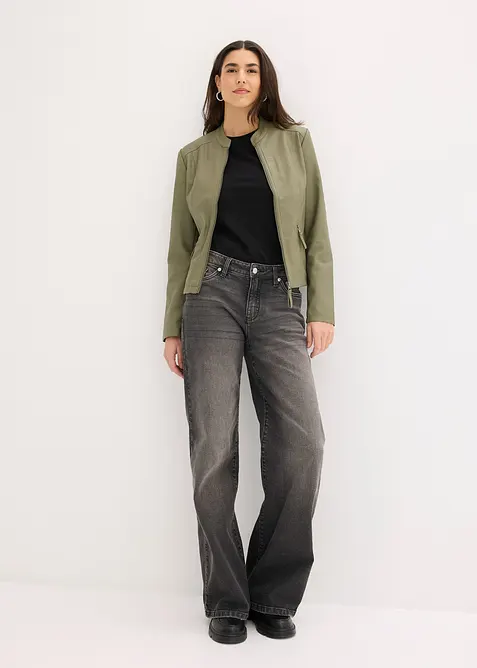 Jakke i imitert skinn av 100% viskose, bonprix