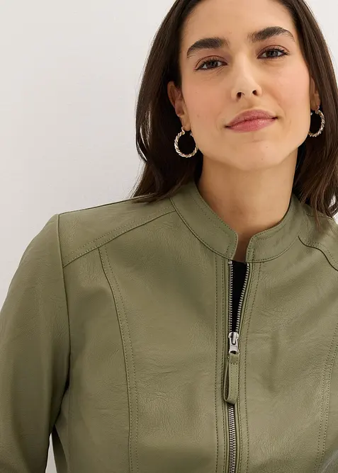 Jakke i imitert skinn av 100% viskose, bonprix